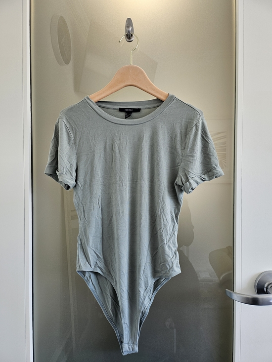 Forever 21 Tops - Forever 21 Sage Green Short-Sleeve Bodysuit